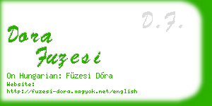 dora fuzesi business card